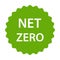 net zero carbon footprint icon vector emissions free no atmosphere pollution CO2 neutral stamp for graphic design, logo, website