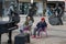 Netanya, Israel - February 7, 2022: Bronze composition of four musicians by sculptor Lev Segal on Herzel Street in