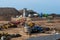 Netanya, Israel - November 22, 2021: construction near the sea in the area of sderot ben gurion street