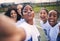 Netball, happy selfie and portrait of girl students on a outdoor sports court for game or workout. Exercise, kiss face