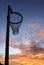 Netball net and sunset