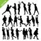 Netball player silhouettes vector