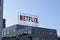 Netflix building sign in Downtown Los Angeles near Hollywood