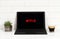 Netflix logo on a laptop