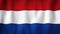 Netherland flag waving in the wind. Closeup of realistic Dutch flag with highly detailed fabric texture