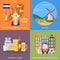 Netherlands 2x2 Flat Icons Set