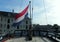 Netherlands, Amsterdam, National Maritime Museum (Het Scheepvaartmuseum), 1990 ship replica of the Amsterdam, state flag