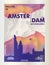 Netherlands Amsterdam skyline city gradient vector poster