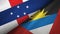 Netherlands Antilles and Antigua and Barbuda two flags textile cloth