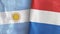 Netherlands and Argentina two flags textile cloth 3D rendering