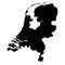 Netherlands Black Map.