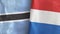 Netherlands and Botswana two flags textile cloth 3D rendering