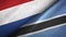 Netherlands and Botswana two flags textile cloth, fabric texture
