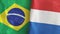 Netherlands and Brazil two flags textile cloth 3D rendering