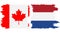 Netherlands and Canada grunge flags connection vector