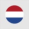 Netherlands circle button flag. National symbol icon. Vector