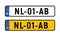 Netherlands dutch license plate. European Netherlands car auto plate number