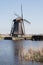 The Netherlands, dutch windmills landscape at Kinderdijk near Rotterdam, an UNESCO world heritage site