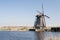 The Netherlands, dutch windmills landscape at Kinderdijk near Rotterdam, an UNESCO world heritage site