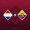 Netherlands, ecuador world football 2022 match versus on red background. vector illustration