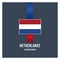 Netherlands flag on a greeting card - minimalist vector illustration.