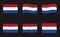 Netherlands flag, Holland flag vector images set