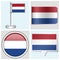 Netherlands flag - set of sticker, button