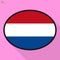 Netherlands flag speech bubble, social media communication sign, flat business oval icon.