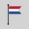 Netherlands flagpole, flag of Netherlands, simple vector illustration