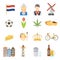 Netherlands Flat Icons Set