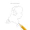Netherlands freehand sketch outline vector map isolated on white background