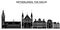 Netherlands, The Hague architecture vector city skyline, travel cityscape with landmarks, buildings, isolated sights on