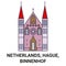 Netherlands, Hague, Binnenhof travel landmark vector illustration