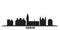 Netherlands, Hague city skyline isolated vector illustration. Netherlands, Hague travel black cityscape