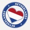 Netherlands heart flag badge.