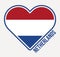 Netherlands heart flag badge.