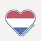 Netherlands heart flag badge.