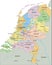 Netherlands - Highly detailed editable political map with separated layers.