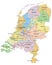 Netherlands - Highly detailed editable political map with separated layers.