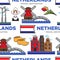 Netherlands or Holland symbols seamless pattern traveling