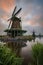 Netherlands Holland Windmill Landscape at Sunrise