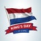 Netherlands King`s day greeting card, banner, horizontal vector illustration