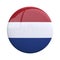 Netherlands national flag badge, nationality pin 3d rendering