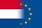 The Netherlands national flag with a star circle of EU