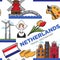 Netherlands national symbols seamless pattern travel to Holland