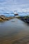 Netherlands. Panoramic view of the Dutch dike along the north sea