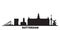Netherlands, Rotterdam city skyline isolated vector illustration. Netherlands, Rotterdam travel black cityscape