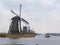 Netherlands rural landscape with windmills