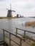 Netherlands rural landscape with windmills