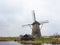 Netherlands rural landscape with windmills